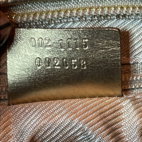 Gucci GG Guccissima Gold Metallic Leather & Canvas Vintage Shoulder Bag Purse - Picture 15 of 17